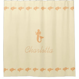 Zeemeermin en Fish Peach Maritieme Symbolen met Na Douchegordijn