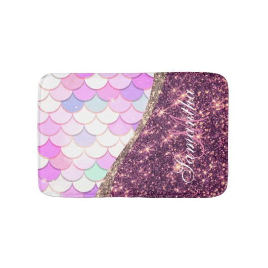Zeemeermin en Glitter Badmat (Voorkant)