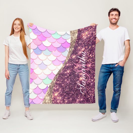 Zeemeermin en Glitter Fleece Deken (In situ)