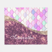 Zeemeermin en Glitter Fleece Deken (Voorkant (Horizontaal))