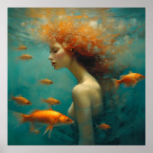 Zeemeermin en goudvis poster (Voorkant)