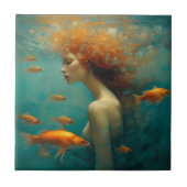 Zeemeermin en goudvis tegeltje (Voorkant)