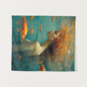 Zeemeermin en goudvis wandkleed (Voorkant (horizontaal))