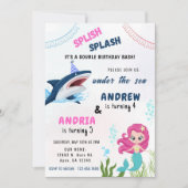 Zeemeermin en haai broers en zussen gezamenlijke v kaart (Voorkant)