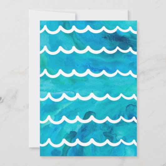 Zeemeermin en haai uitnodiging Verjaardagsfeest Ze (Achterkant)