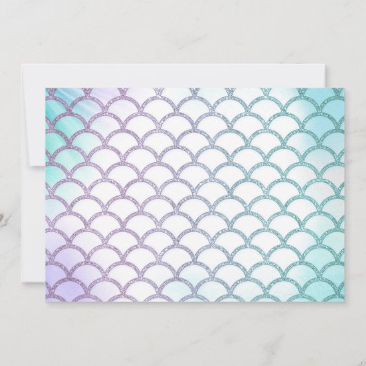 Zeemeermin en haai verjaardag uitnodiging zwembad (Achterkant)