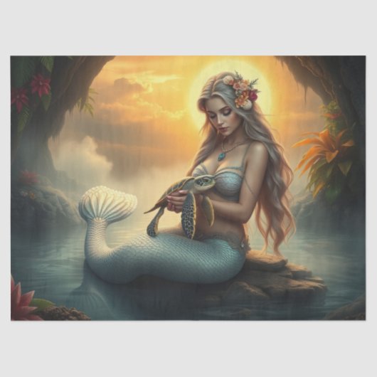 Zeemeermin en haar schildpadvriend bezoeken de gro tissuepapier (Voorkant)