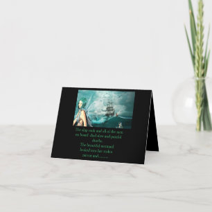 Zeemeermin en het schip Halloween verhaal Feestdagen Kaart