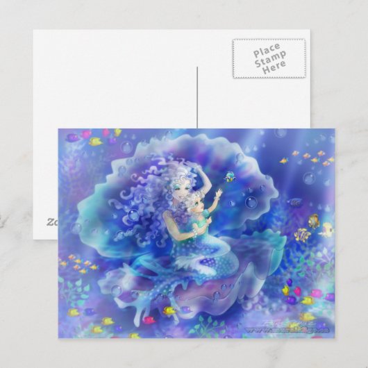 Zeemeermin en kind briefkaart (Voorkant / Achterkant)