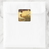 Zeemeermin en kind vierkante sticker (Tas)