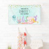 Zeemeermin en kwallen onder de Waterverf van de Ze Spandoek (Insitu)