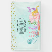 Zeemeermin en kwallen onder de Waterverf van de Ze Spandoek (Verticaal)