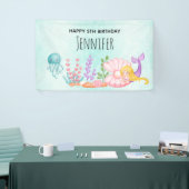 Zeemeermin en kwallen onder de Waterverf van de Ze Spandoek (Beurs)