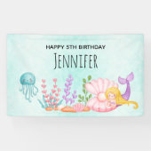 Zeemeermin en kwallen onder de Waterverf van de Ze Spandoek (Horizontaal)