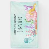 Zeemeermin en kwallen onder de Waterverf van de Ze Spandoek (Verticaal)