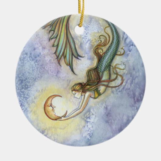 Zeemeermin en Maan Ornament (Voorkant)