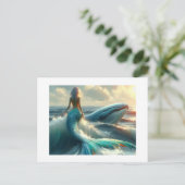 Zeemeermin en metgezel, briefkaart (Staand voorkant)