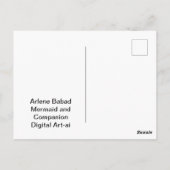 Zeemeermin en metgezel, briefkaart (Achterkant)