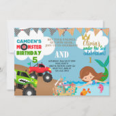 Zeemeermin en monstervrachtwagens zussen een uitno kaart (Voorkant)