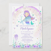 Zeemeermin en Narwal Verjaardagsuitnodiging Kaart (Voorkant)