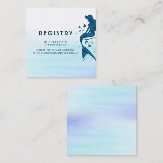 Zeemeermin en Oceaan Waterverf Registry Informatiekaartje (Voorkant / Achterkant)