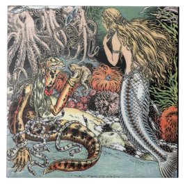  zeemeermin en octopi tegeltje