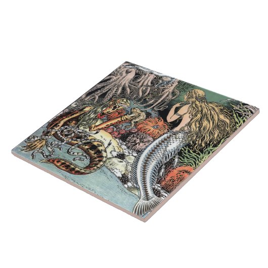  zeemeermin en octopi tegeltje (Zijkant)