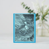 Zeemeermin en octopus briefkaart (Staand voorkant)