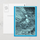 Zeemeermin en octopus briefkaart (Voorkant / Achterkant)