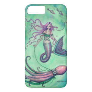 Zeemeermin en Octopus Fantasie Kunst Illustratie Case-Mate iPhone Case