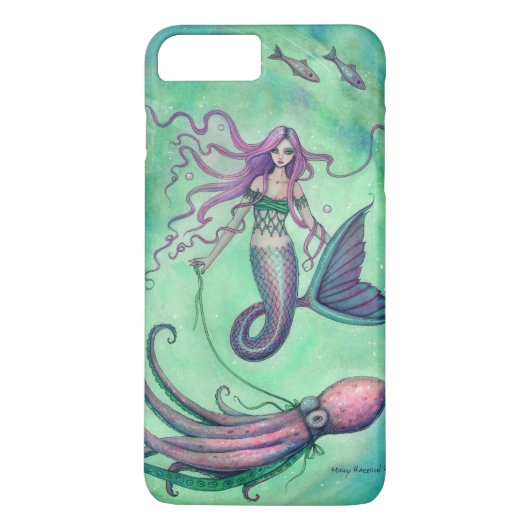 Zeemeermin en Octopus Fantasie Kunst Illustratie Case-Mate iPhone Case (Achterkant)