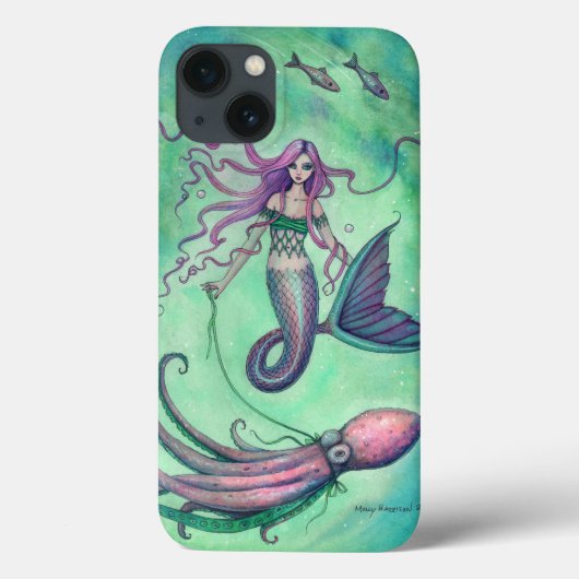 Zeemeermin en Octopus Fantasie Kunst Illustratie Case-Mate iPhone Case (Achterkant)