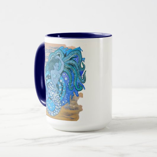 Zeemeermin en octopus mok (Voorkant links)