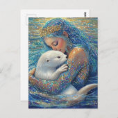 Zeemeermin en Otter Briefkaart (Voorkant / Achterkant)