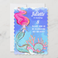 Zeemeermin En Parel Oester Verjaardagsfeest Uitnod