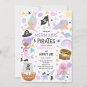 Zeemeermin en piraat broer of zus gezamenlijke ver kaart (Voorkant)