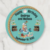 Zeemeermin en Piraat Verjaardag Bedankjes Labels (Achterkant)