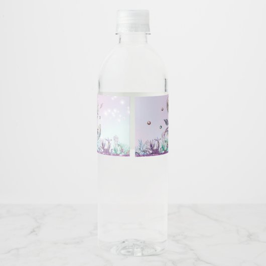 Zeemeermin en piraten Birthday Party under the Zee Waterfles Etiket (Achterkant)