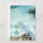 Zeemeermin en Piraten Verjaardagsuitnodiging Eenho Kaart (Achterkant)