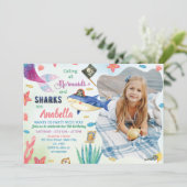 Zeemeermin en Piraten Verjaardagsuitnodiging Kaart (Staand voorkant)