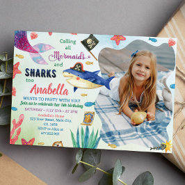 Zeemeermin en Piraten Verjaardagsuitnodiging Kaart