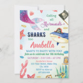 Zeemeermin en Piraten Verjaardagsuitnodiging Kaart (Voorkant)