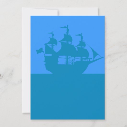 Zeemeermin en piraterij Birthday Party Kaart (Achterkant)