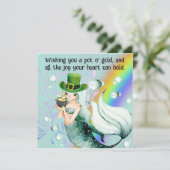Zeemeermin en Pot met Goud St. Patrick Dag Kaart (Staand voorkant)