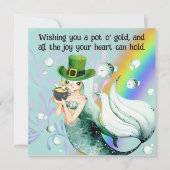 Zeemeermin en Pot met Goud St. Patrick Dag Kaart (Voorkant)