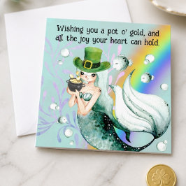 Zeemeermin en Pot met Goud St. Patrick Dag Kaart