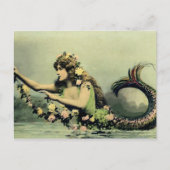 Zeemeermin en Rozen Briefkaart (Voorkant)