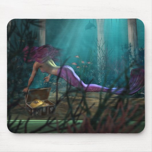 Zeemeermin en schat - MOUSEPAD Muismat (Voorkant)