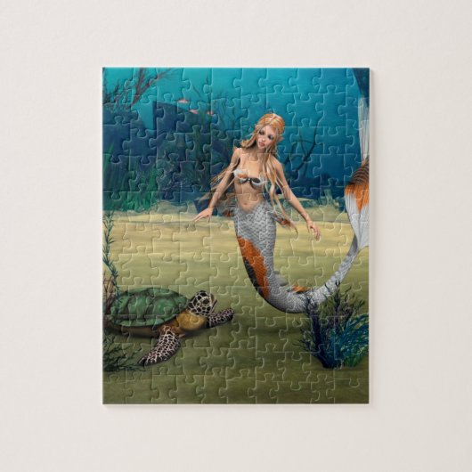 Zeemeermin en Schildpad Legpuzzel (Verticaal)