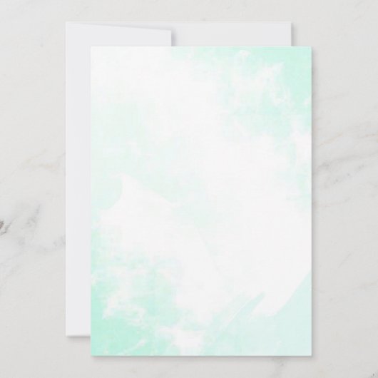 Zeemeermin en schildpad verjaardagsuitnodiging Ond Kaart (Achterkant)